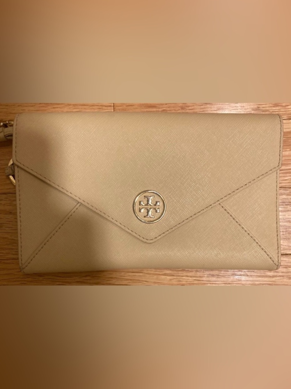 Tory Burch Saffiano Leather Envelope Wristlet/Clutch
